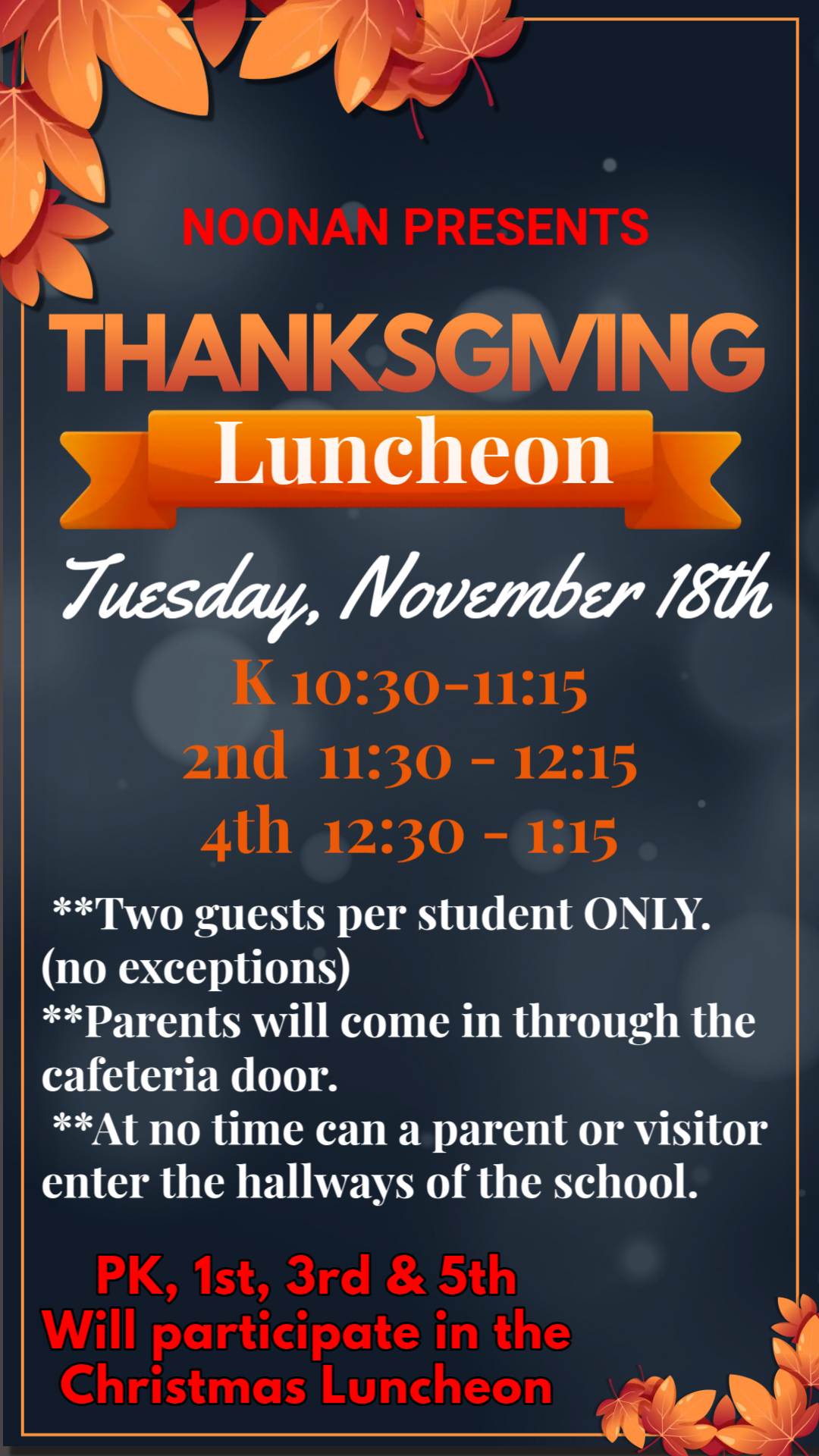 THANKSGIVING LUNCHEON